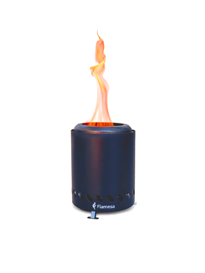 Flamesa® Vulcan – Braciere a pellet da tavolo nero per esterni
