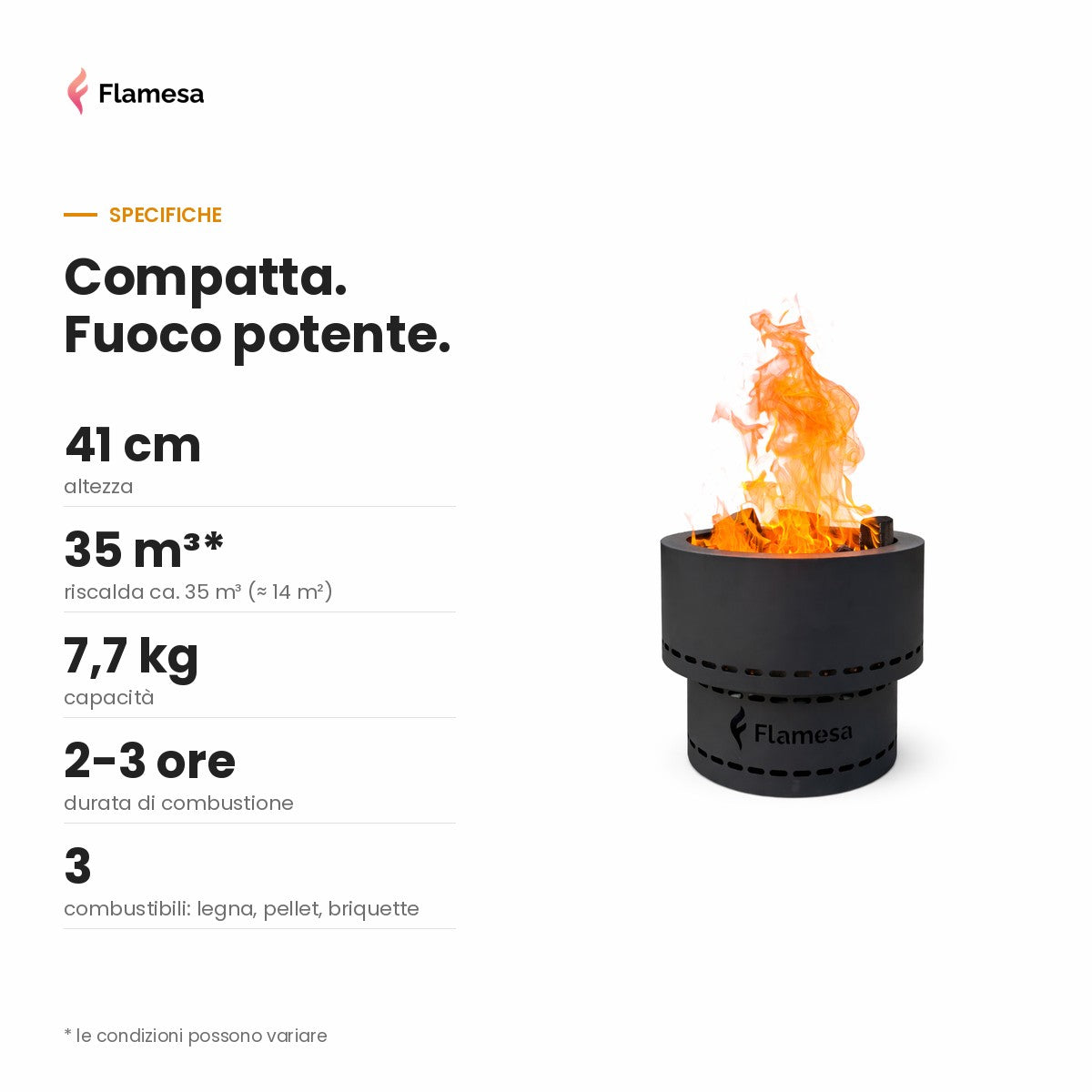 Flamesa Flame: panoramica di misure e caratteristiche