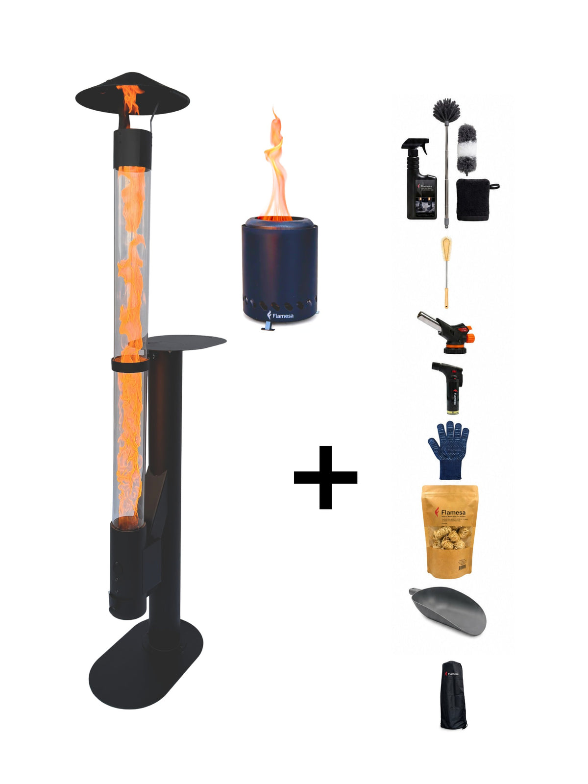 Kit completo Flamesa® Lumina – stufa a pellet con Flamesa Vulcan in omaggio e accessori