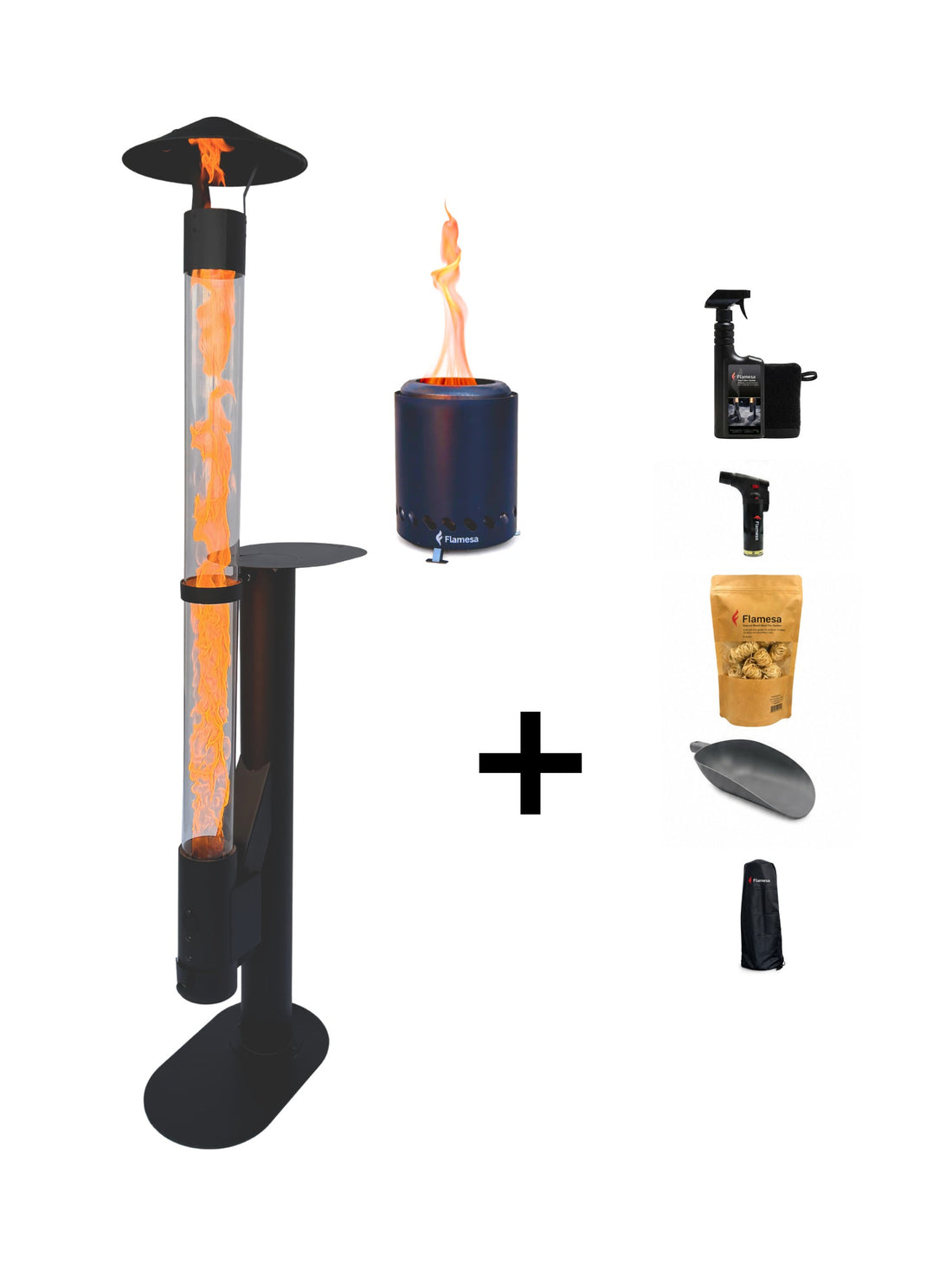 Kit di avviamento Flamesa® Lumina – stufa a pellet con Flamesa Vulcan in omaggio e accessori
