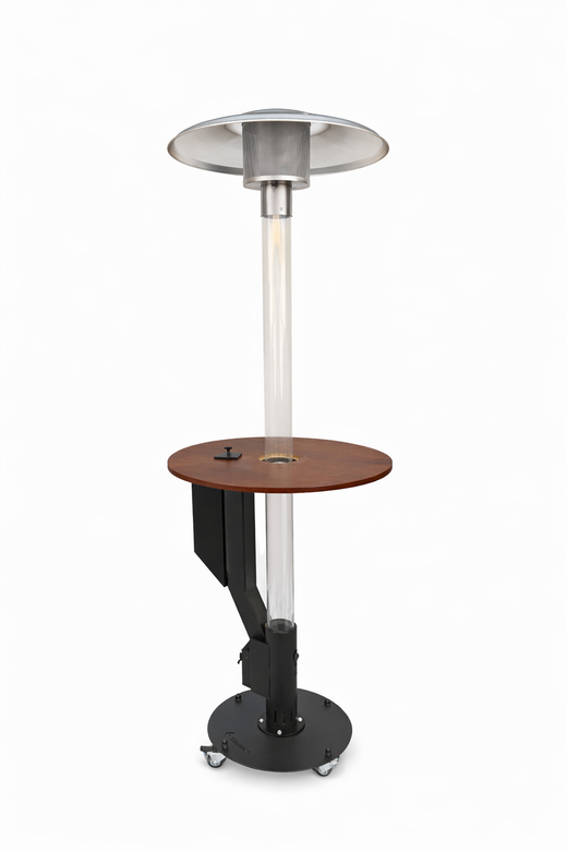 Flamesa® Solaro – Riscaldatore da terrazza a pellet premium con tavolo